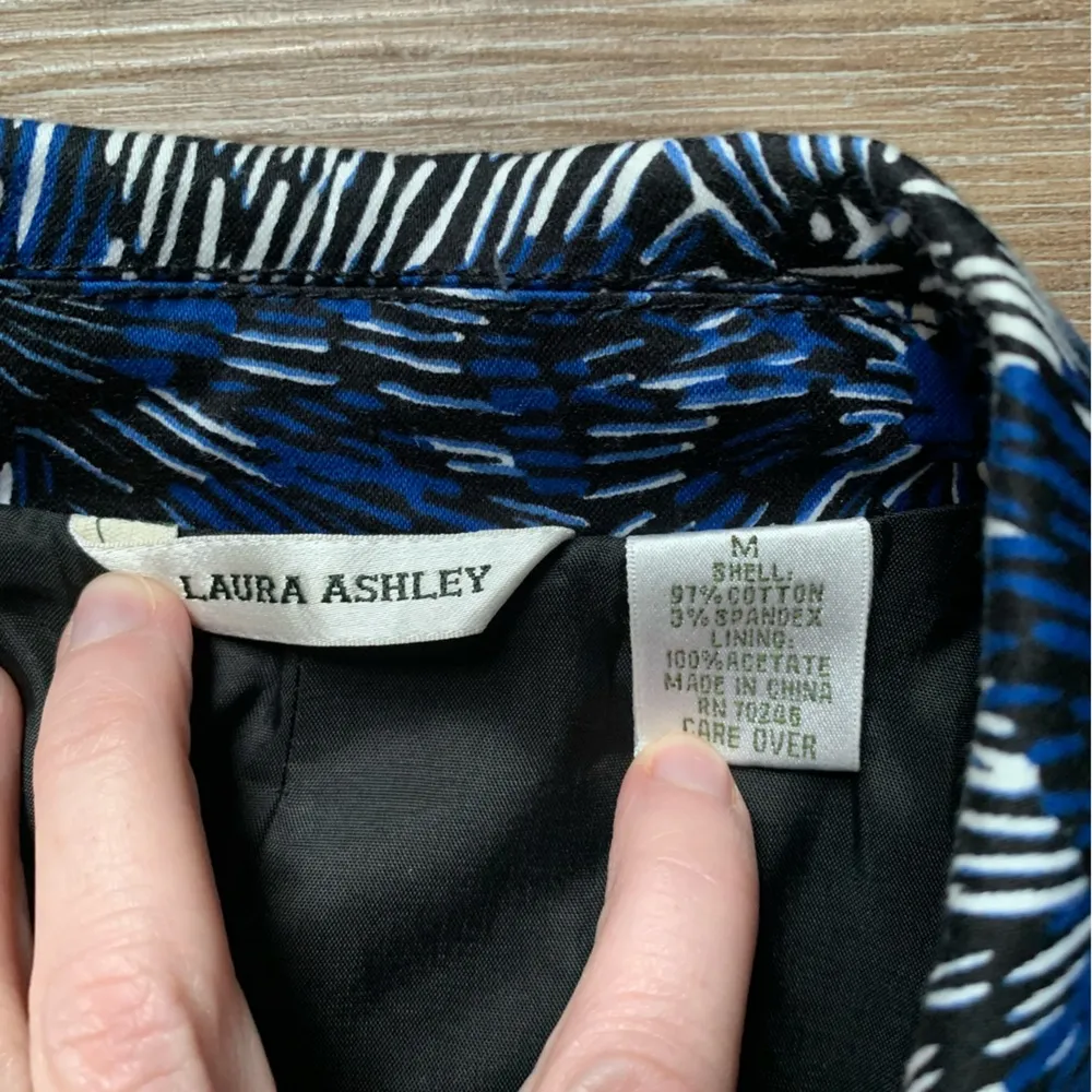 Laura Ashley Blue Patterned Beaded Blazer M - Image 5