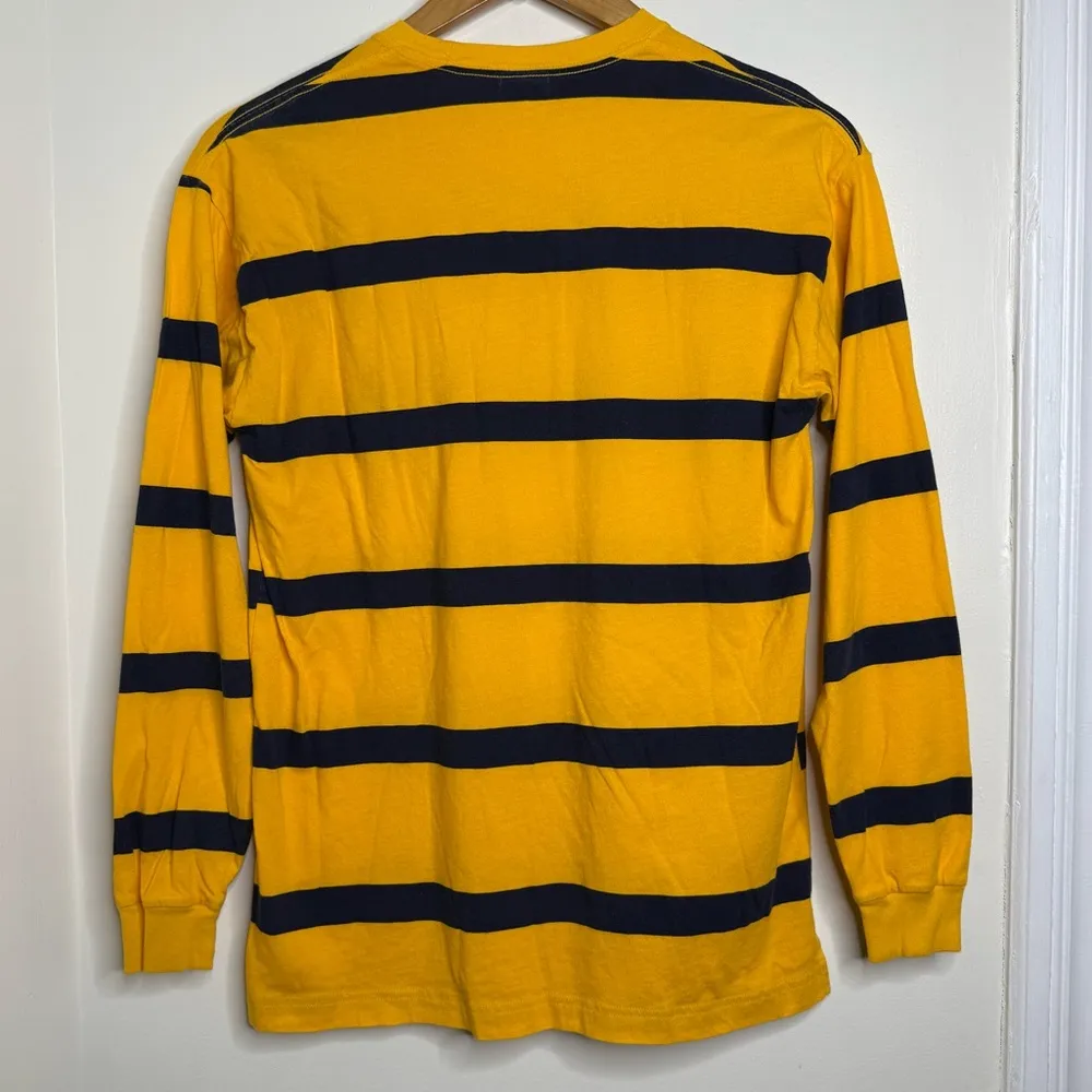 Pink Victoria’s Secret Navy Gold Striped Long Sleeve Shirt Top Oversized XS - Image 2