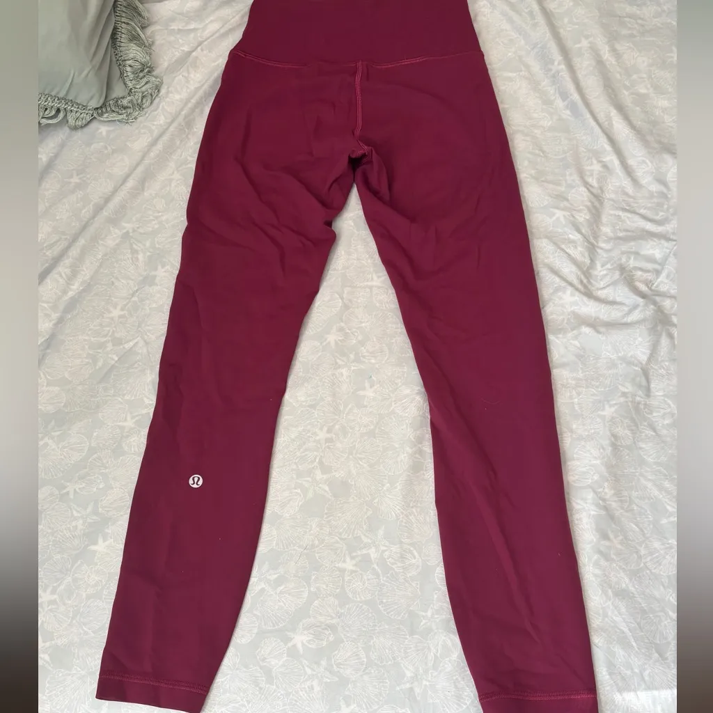 High-Waisted lululemon Burgundy Leggings - Image 6