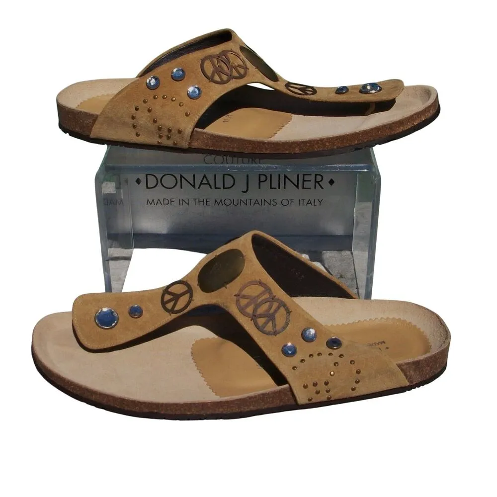 Donald Pliner Tan Peace Suede Leather Shoe New Suede Footbed Gel Sole $255 NIB Size 10 - Image 2