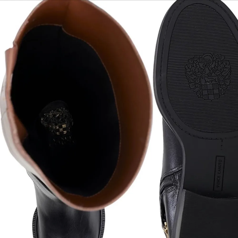 Vince Camuto Brown & Black Leather Riding Boots - Image 7