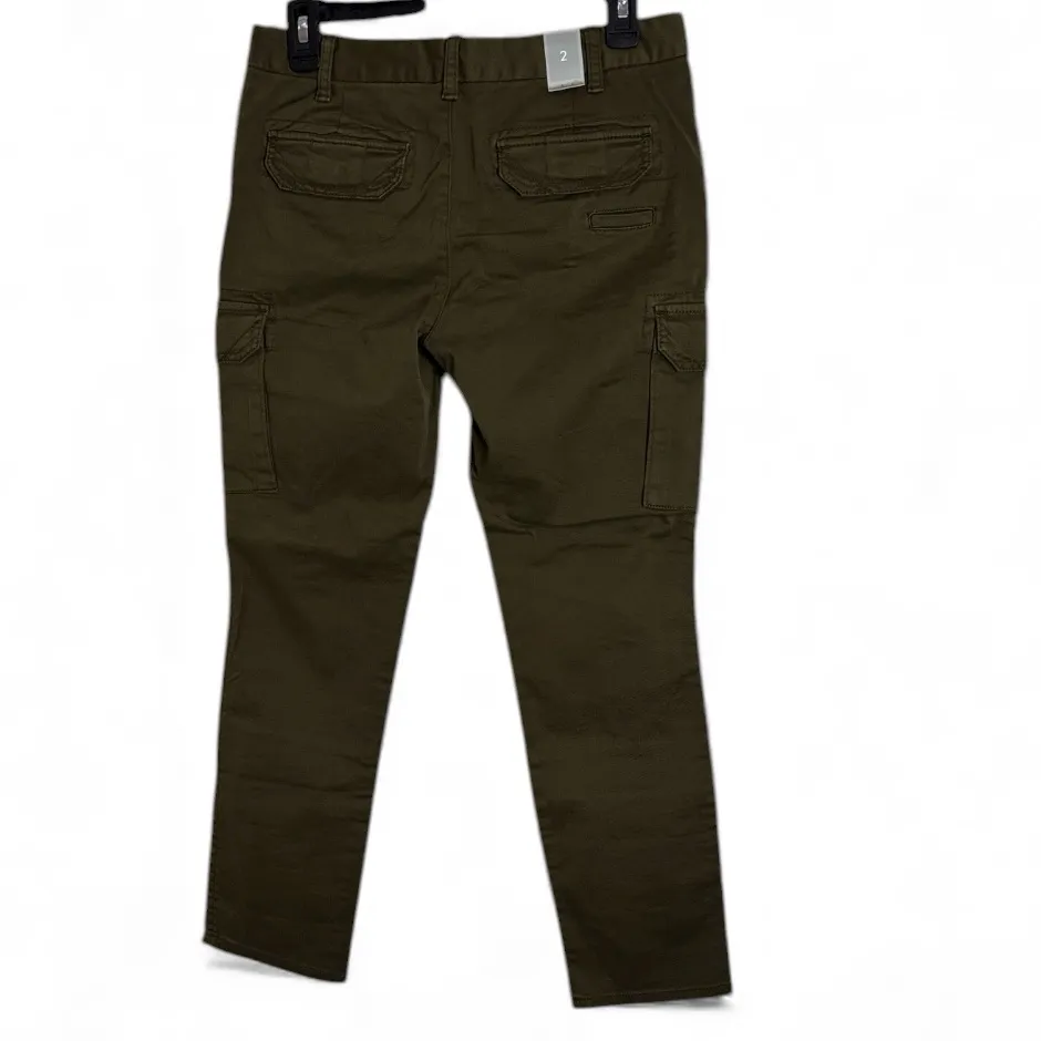 Gap Japanese Stretch Olive /Khaki Cargo Pockets Low Rise Y2K Utility Pants sz 2 - Image 2