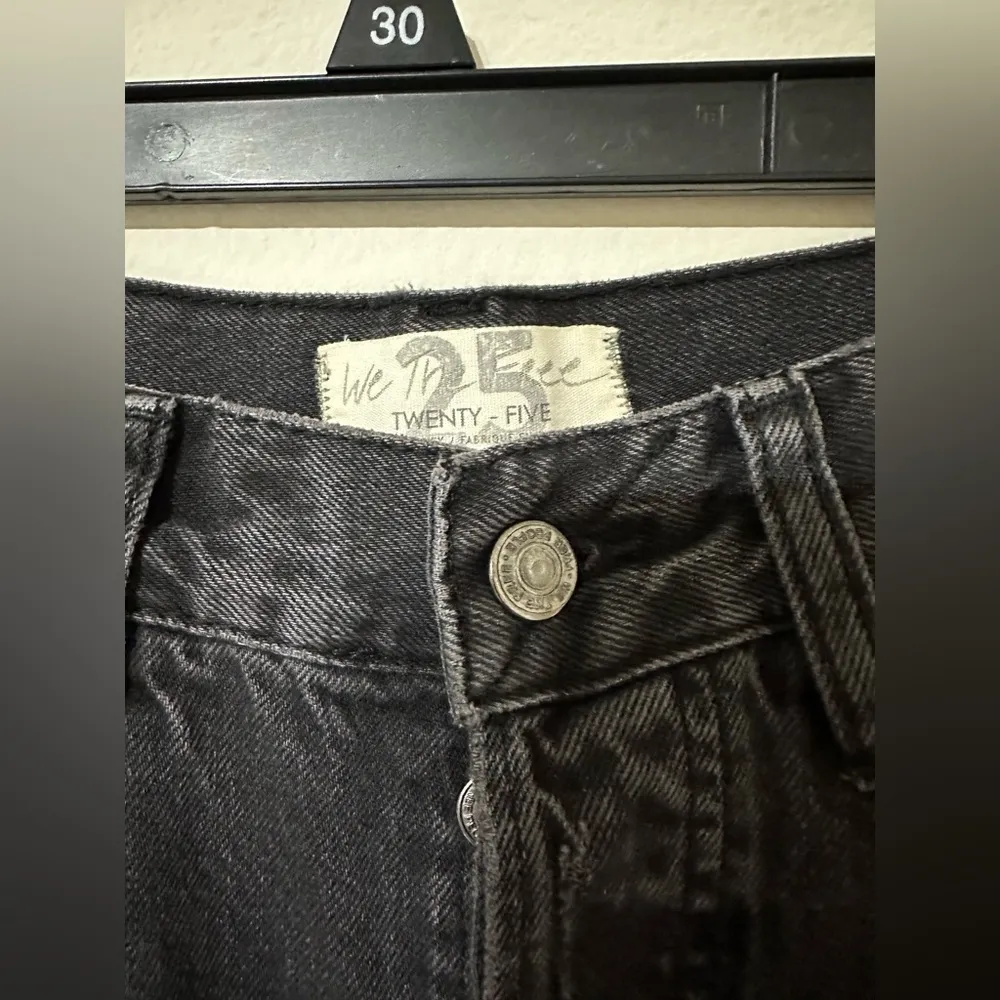 NEW!! Free People FP Lasso 25 Straight High Waist Jeans Black Cowgirl Distressed - Image 3