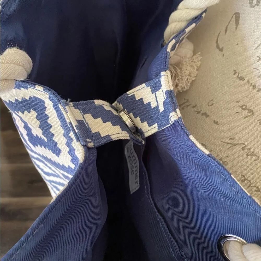 SUMMER & ROSE Navy Diamond Tote NWOT - Image 4