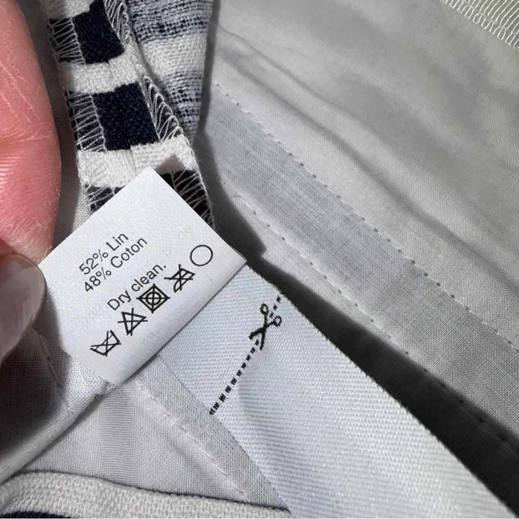 NEW Navy & White Stripe Linen Blend Pleated Dress Shorts size 0 - Image 13