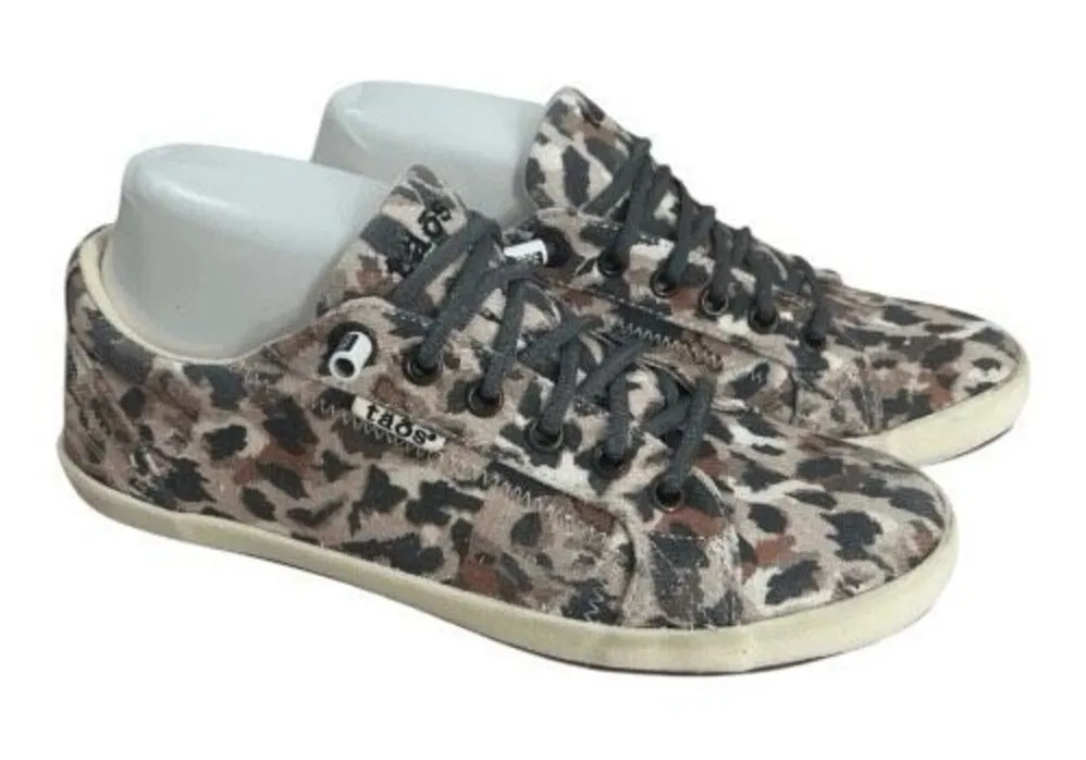Taos Women STAR Animal Safari Print Canvas Fashion Sneakers Size 7.5 Grey Brown Gray - Image 1