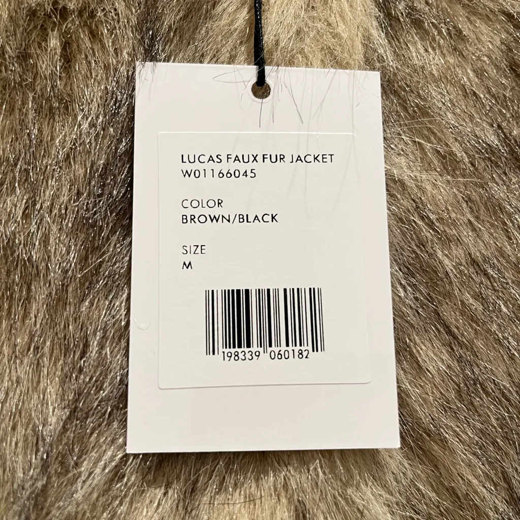 NWT GENERATION LOVE Lucas Faux Fur Jacket Brown & Black M - Image 10