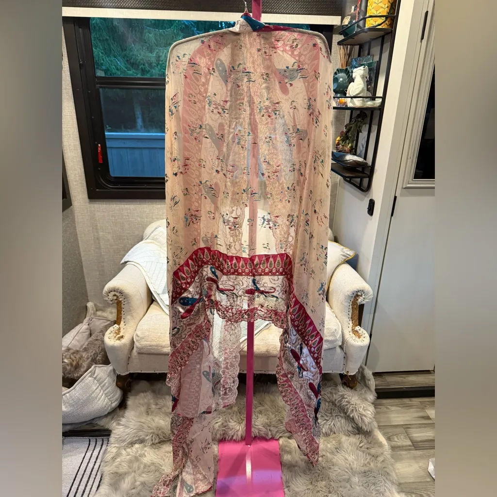 India Colorful Print Scarf / Shawl Pink - Image 5