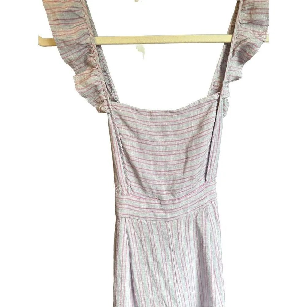 Anthropologie Elevenses Nantucket Linen Jumpsuit Lavender Lilac Sz 4 - Image 6