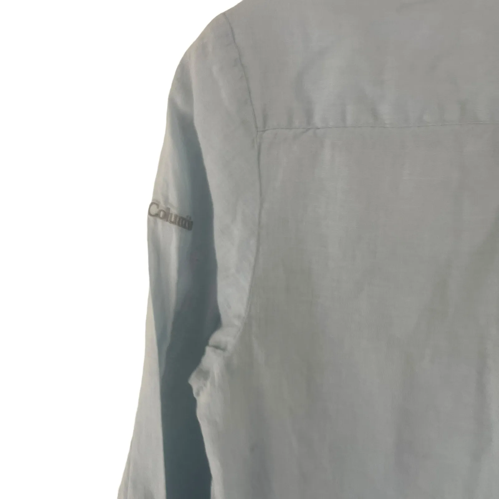 Columbia Women‎ Size Small Baby Light Blue Linen Blend Long Sleeve Top - Image 6