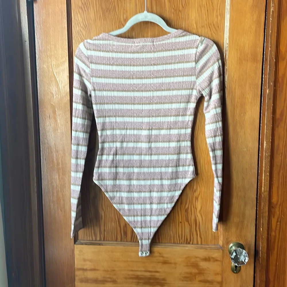 Forever21 Striped Henley Bodysuit - Image 3