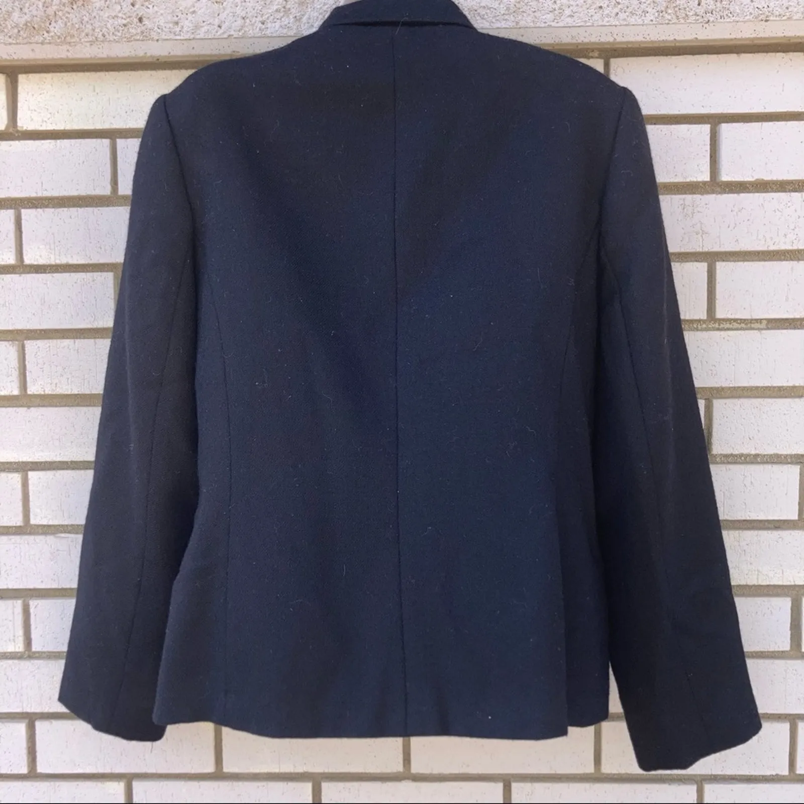 Sag Harbor 100% wool black zipper lined blazer jacket with front pocket-size 10 - Image 4