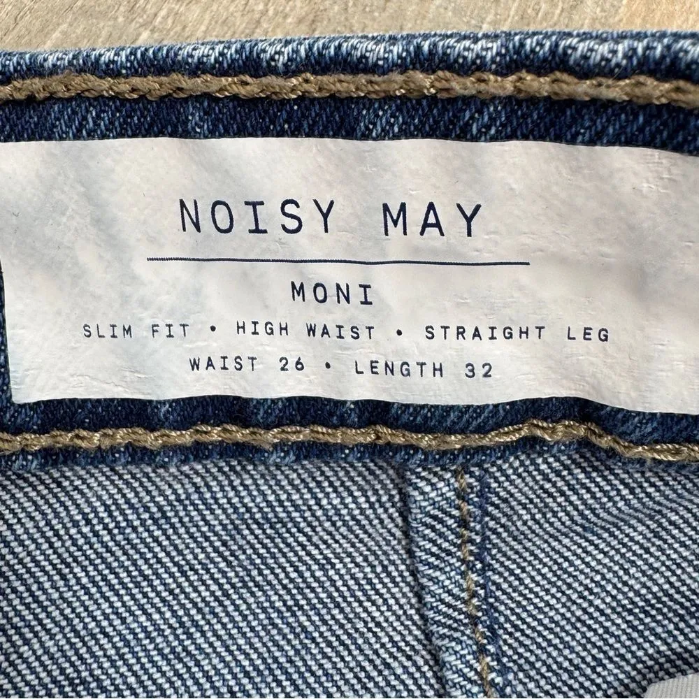 Noisy May Moni High Rise Cargo Pocket Jeans Blue Size 26 - Image 9