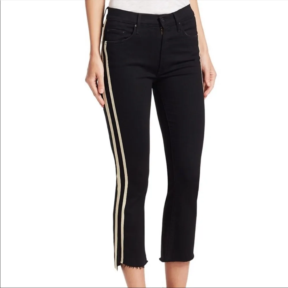 MOTHER Insider Crop Step Fray in Guilty Racer Jeans Size 26 Black - Image 2