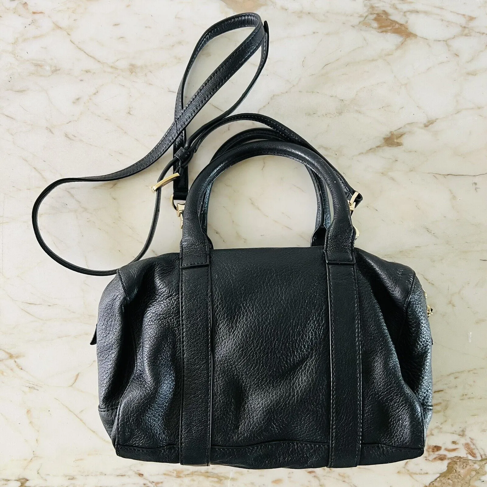 TORY BURCH Brody Black Leather Small Satchel Duffel Crossbody Bag - Image 7