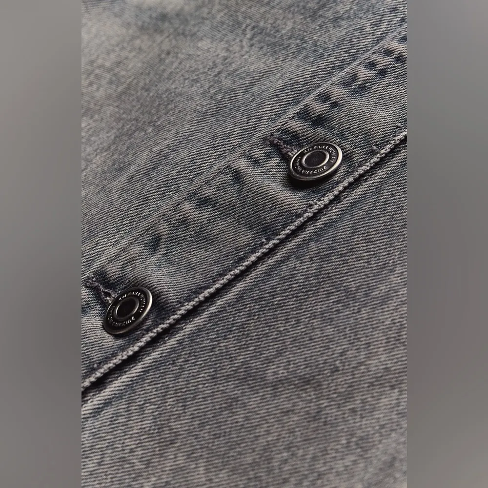 Zara DENIM JEAN SHIRT BUTTON DOWN LONG SLEEVE MIDI DRESS – ZW COLLECTION XS NEW - Image 13