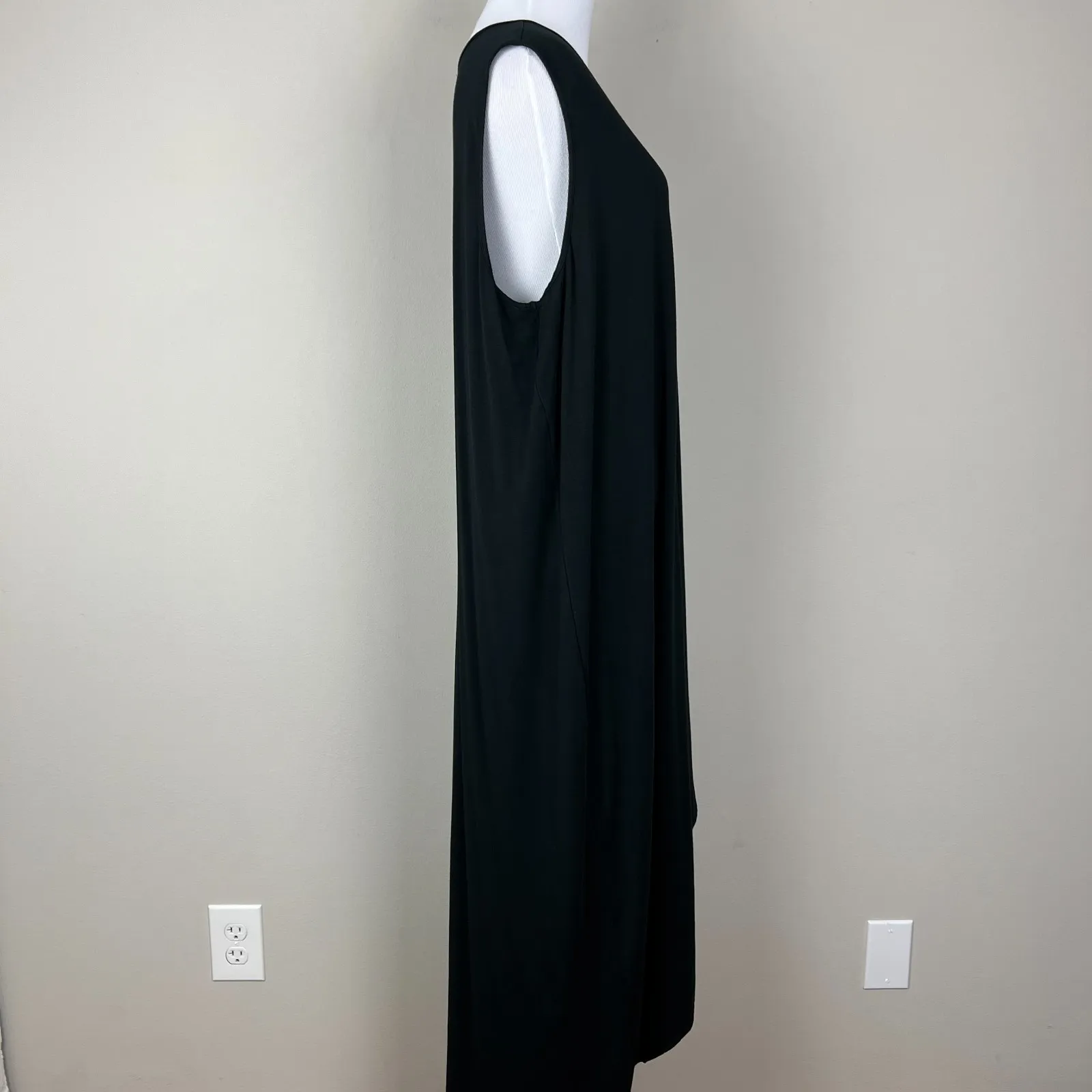 Nic & Zoe Midi Dress Womens 1X Black Tulip Hem High Low Maxi Sleeveless Casual - Image 6