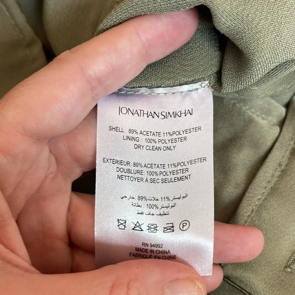 JONATHAN‎ SIMKHAI carolina utility pant in willow Green Size 2 - Image 8