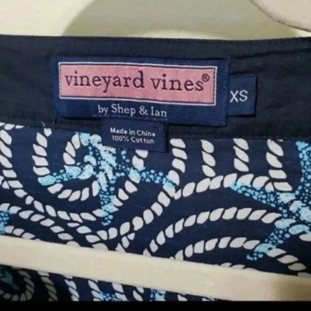 Vineyard Vines Women XS Tunic Long Sleeve Blue Cotton Top - Image 2