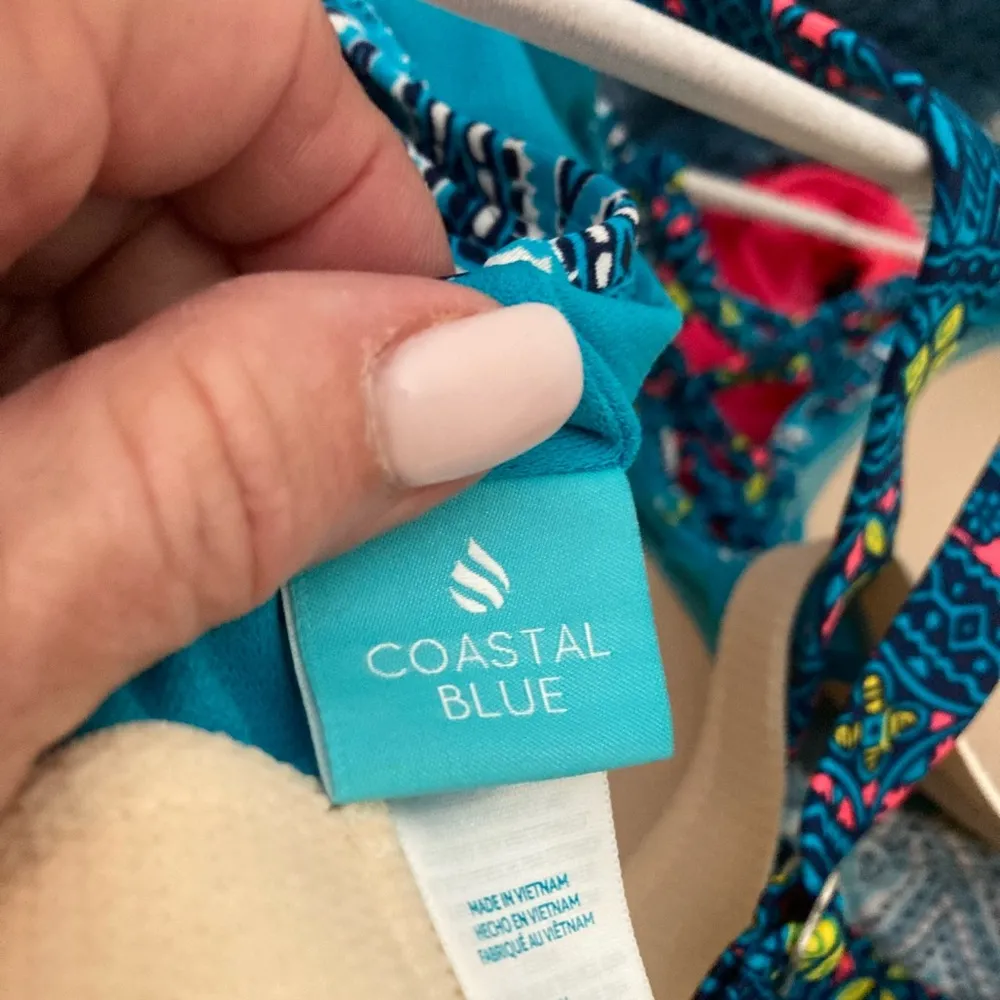 Coastal Blue black and white Tankini 7 Size 1X - Image 6