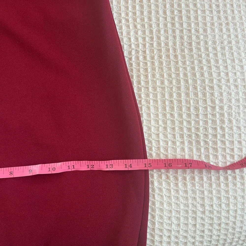 Bombshell body contour burgundy long Christmas party dress cutout & slit NWT Size 8 - Image 5