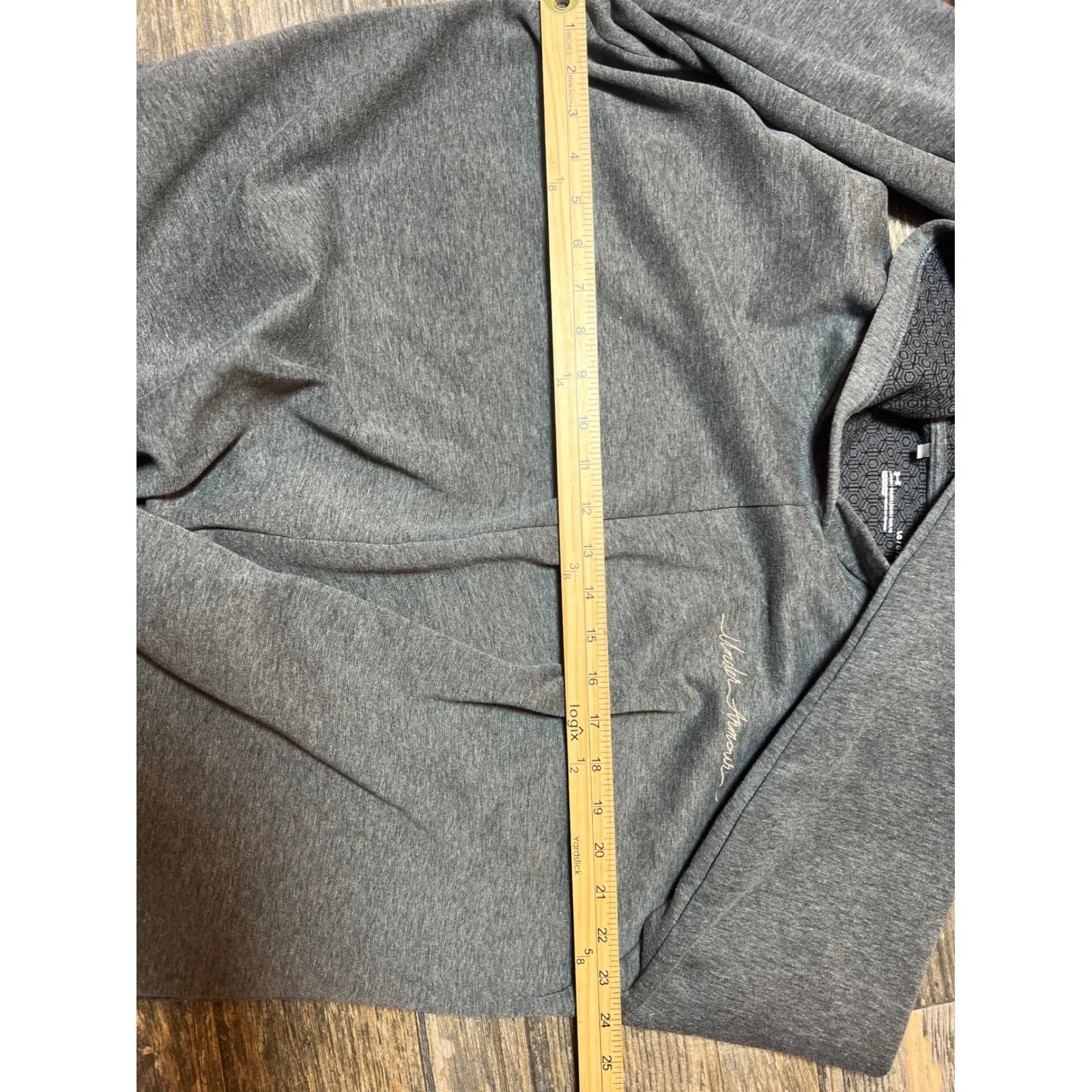 Under Armour UA Rush Recovery Gray Fleece Hoodie Sweatshirt Large Loose Fit Yoga - Image 6