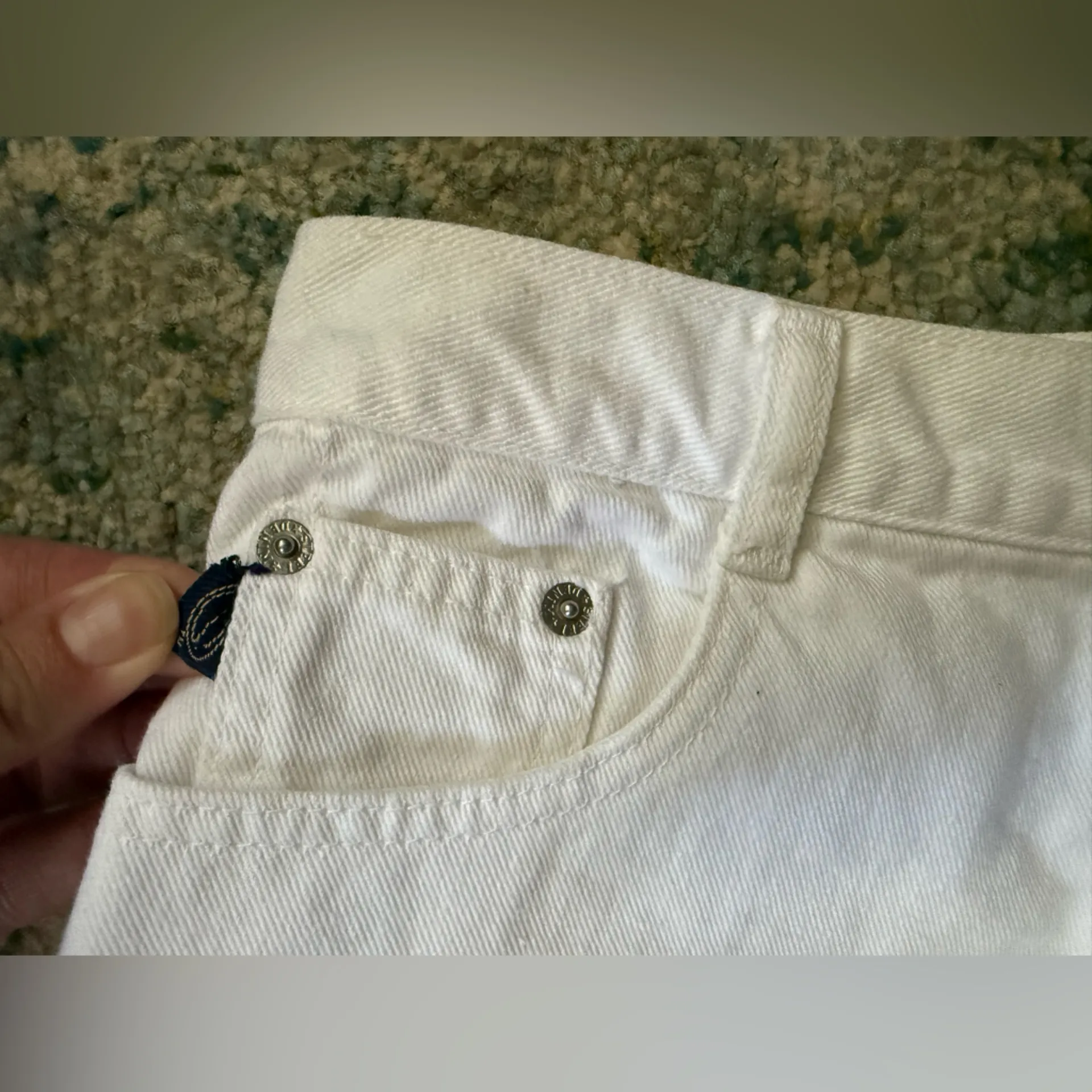 Vintage 90s Steel white denim cut - Image 5