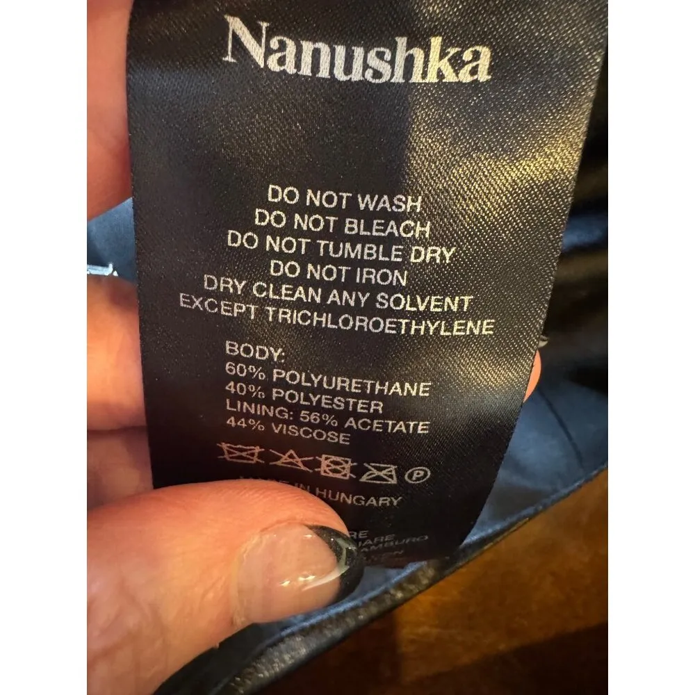 Nanushka Dress Women Large Black Faux‎ Leather Layan Mini NWT Whimsigoth Goth - Image 15