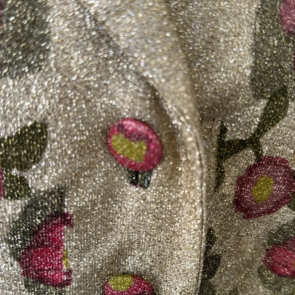 Custom handmade gold floral roses sparkle dress one of a kind small - Image 6