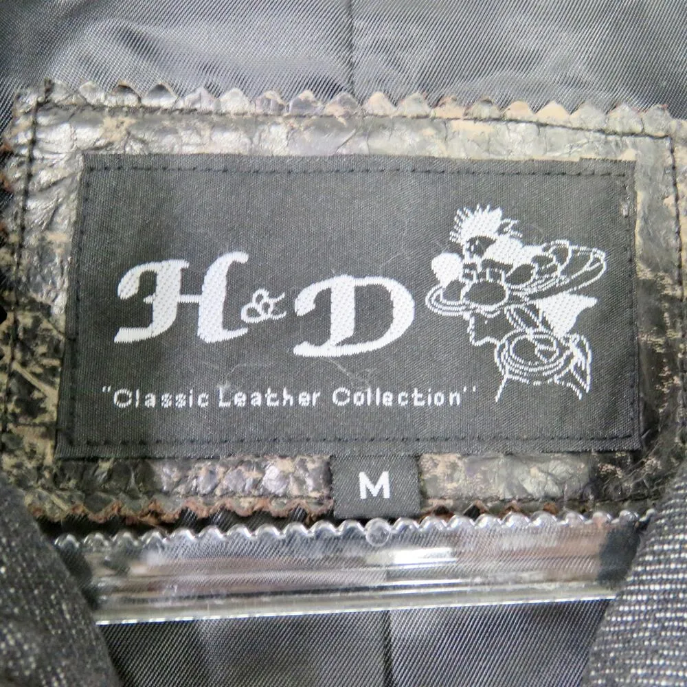 90s Vintage Brown Distressed Leather Jacket Moto Biker Jacket Medium - Image 7