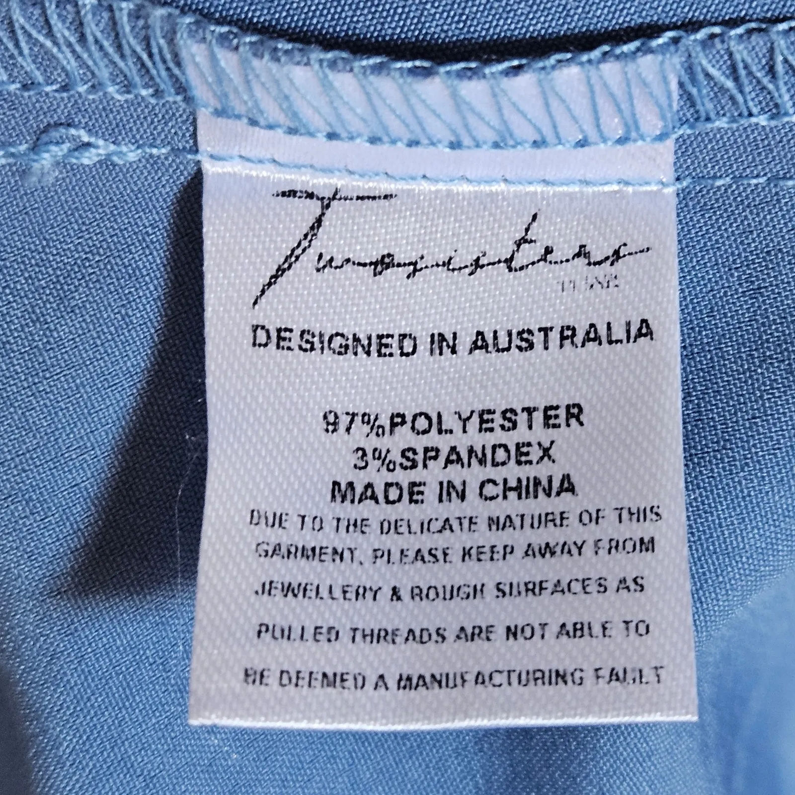 Two Sisters The Label Blue Floral Dress Swiss Dot Slit Midi Length Size‎ US 4 - Image 5