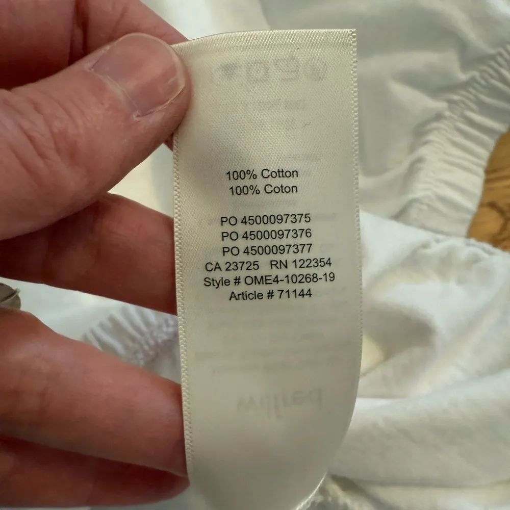 Aritzia WILFRED Piaf White Cotton Cropped Elastic Waist T-Shirt, Size Small - Image 5