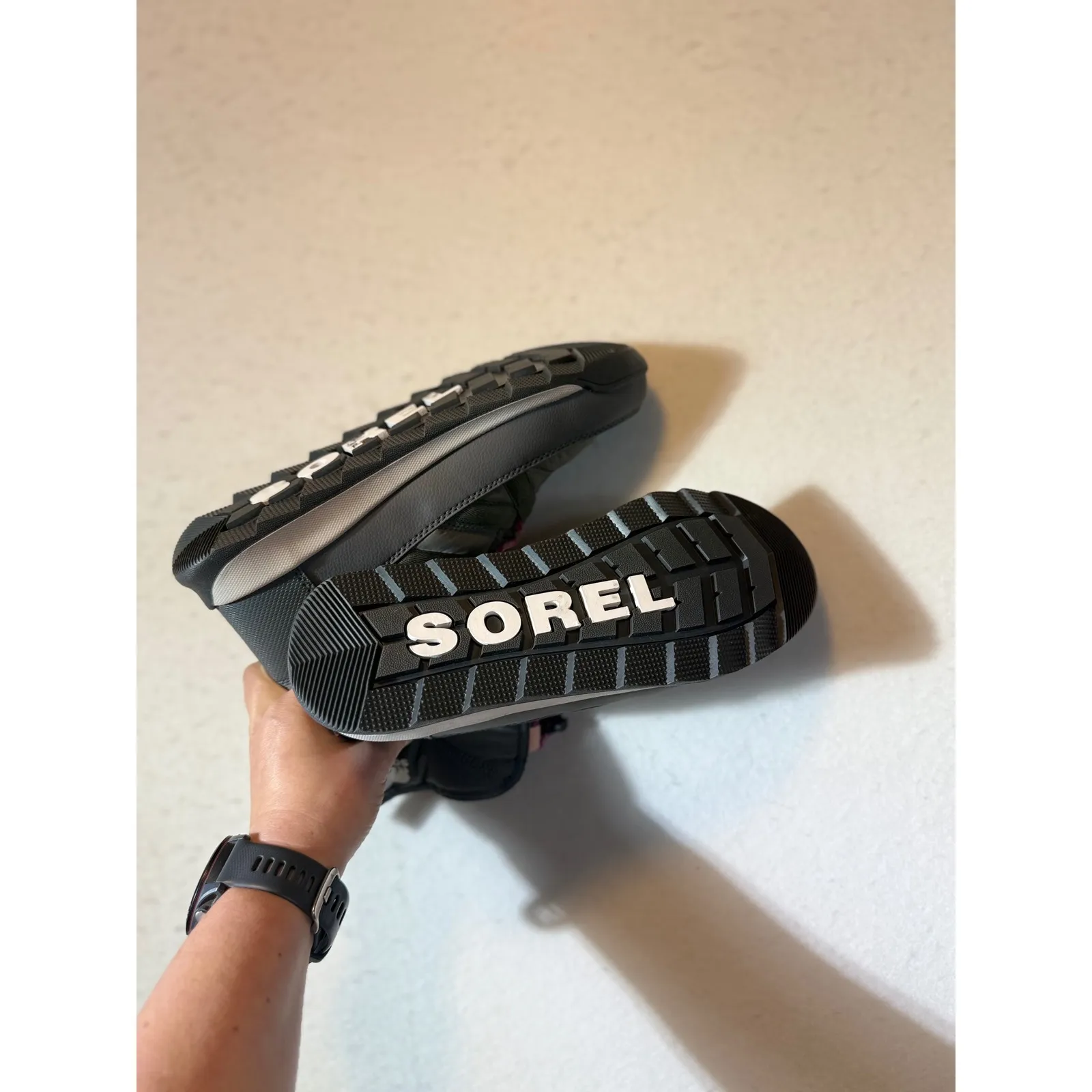 Sorel Women's Waterproof Winter Boots Gray Pink Lace Up Size 7 - Image 5