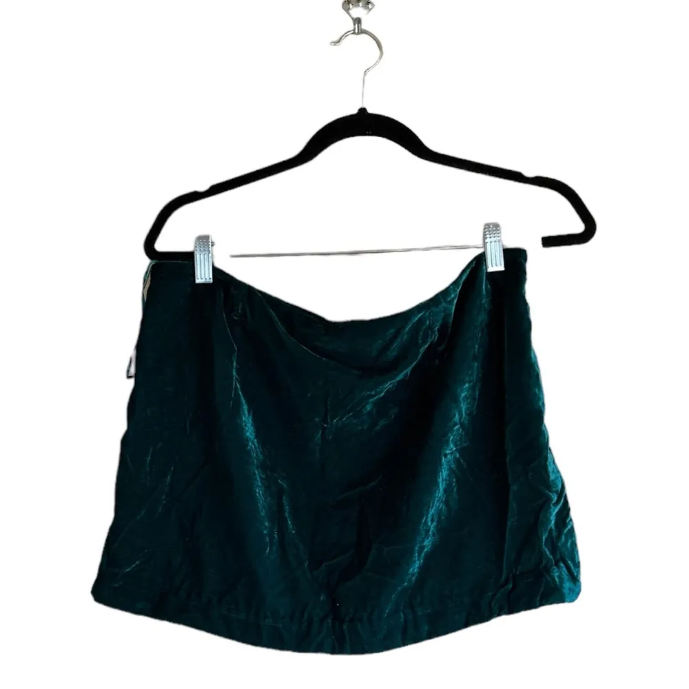 NWT FREE PEOPLE Annalise Velvet Mini Skirt Deep Teal SZ-10 - Image 8
