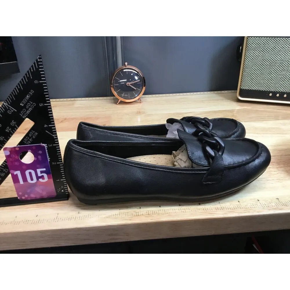 Bella Vita Cullen Women's 9 Black Leather Slip-On Round Toe Ankle Comfort Flats - Image 2