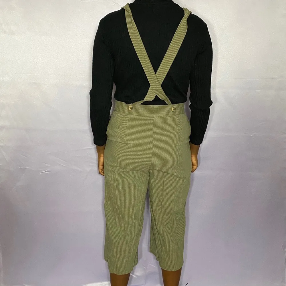 One Clothing Los Angeles pinstriped culotte jumpsuit - wide leg 
s - Image 4