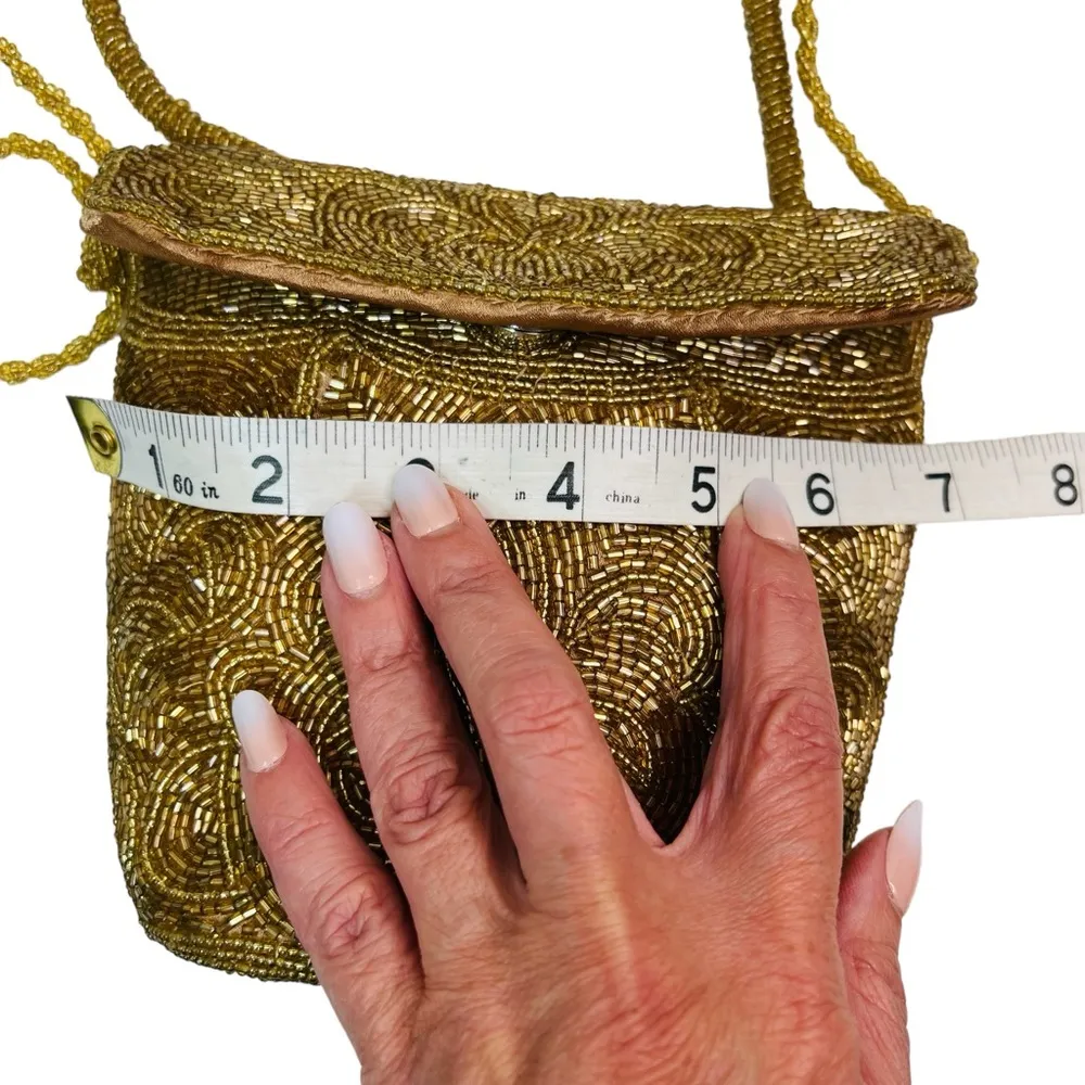 Vintage Gold Beaded Evening Handbag - Image 12