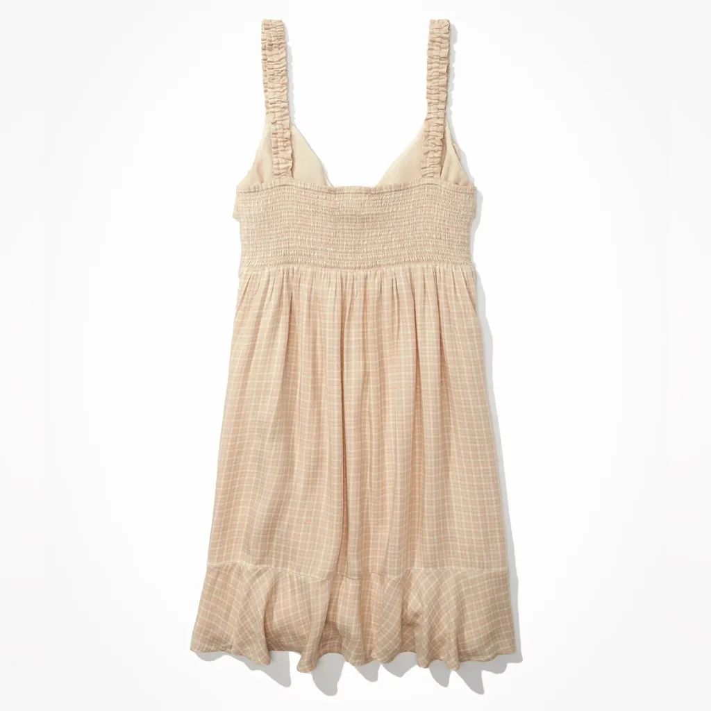 American Eagle Cream Pink Ruffle Mini Dress - Image 7