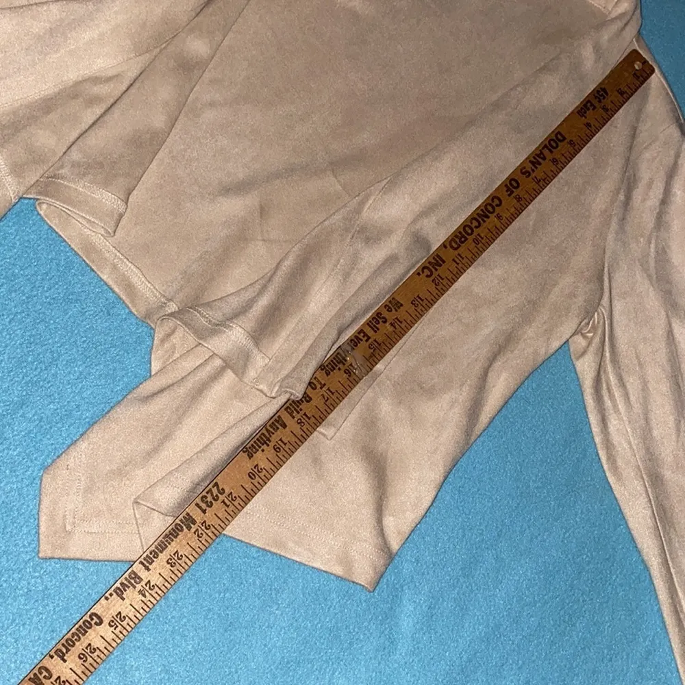 SKIES ARE BLUE suede faux cardigan blazer jacket waterfall open front size M - Image 10