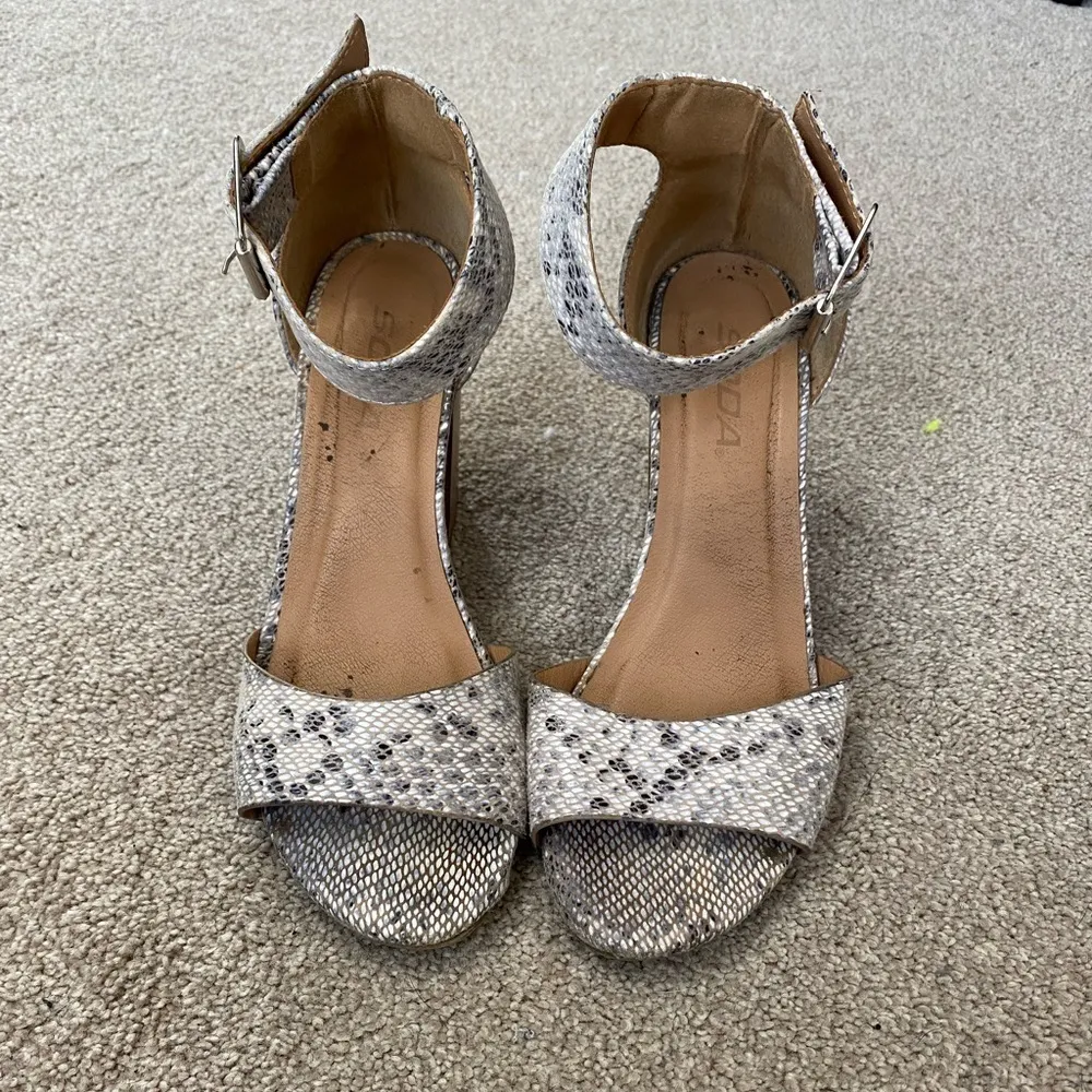 Soda Snake Print Ankle Strap Heels Size 5.5 - Image 2