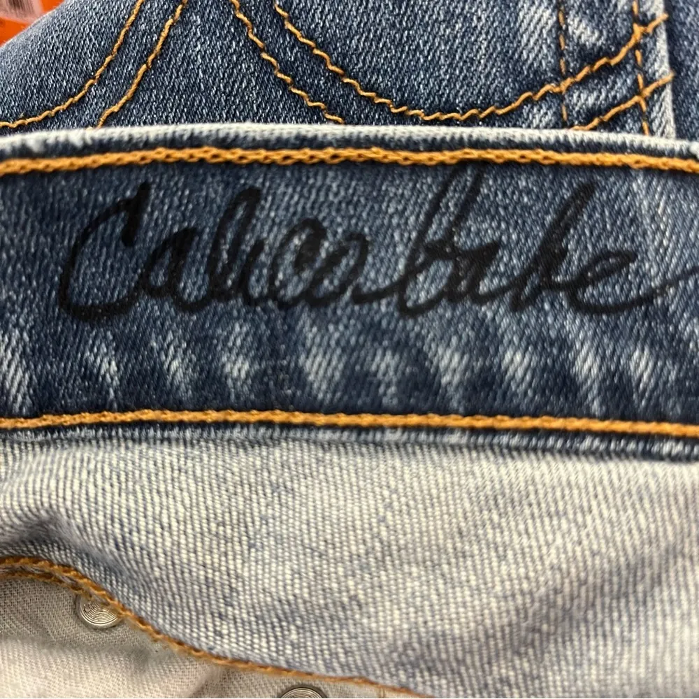 Rare Y2K Levi’s 515 Calico Babe Jeans Bootcut Patchwork Artsy Paint 8 Long - Image 4