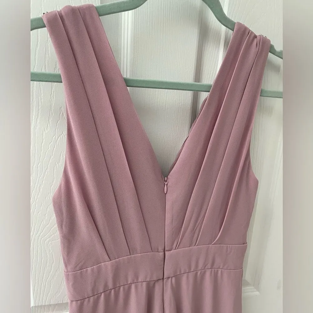 TFNC London Pink Blush Embellished Shoulder Detail Tulip Hem Midi Women’s Size S - Image 4