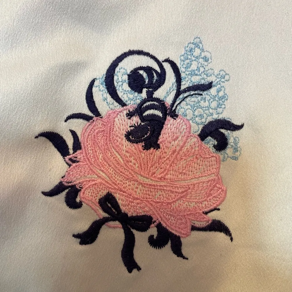 Disney Alice in Wonderland Cream Embroidered Zip Up Bomber Jacket- Large - Image 2