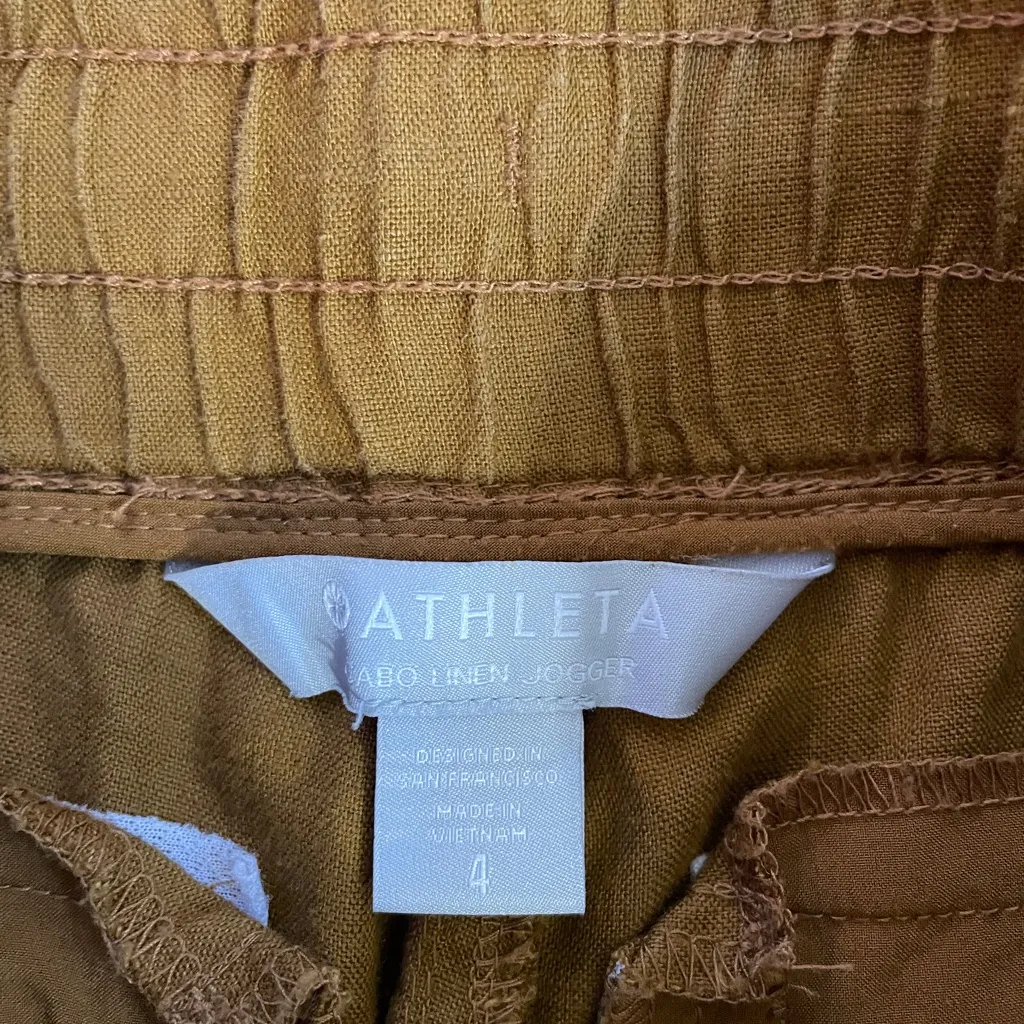 Athleta Cabo 100% Linen Jogger in Toasted Ochre - Size 4 💚🎀 - Image 13