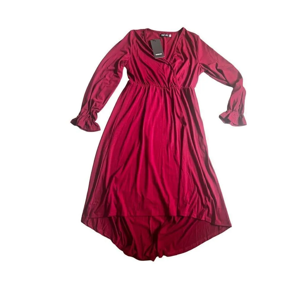 Kojooin Maternity burgundy midi dress size M - Image 2