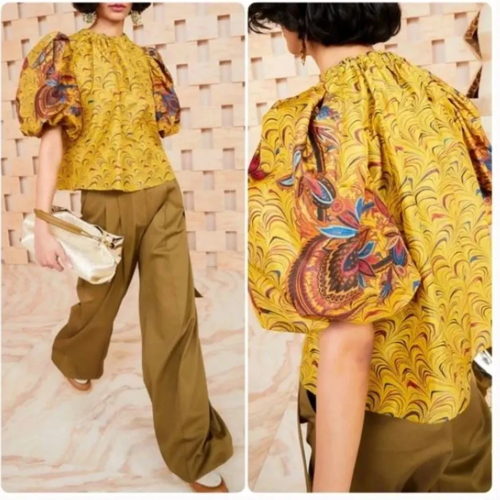 NEW Ulla Johnson Lorena Top Tigers Eye Sz 4 - Image 2