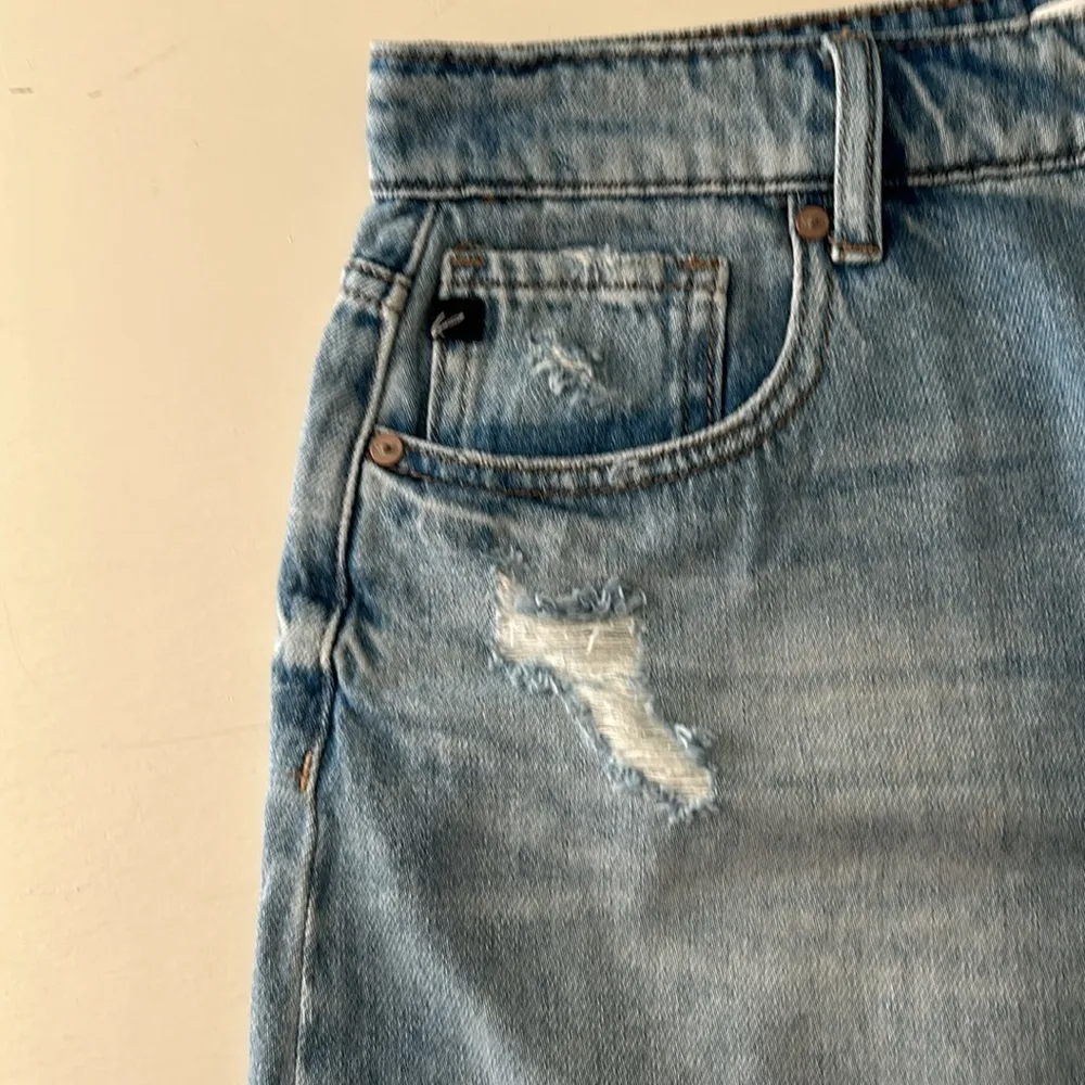 Kacan distressed blue Jean mini western skirt Size M - Image 3