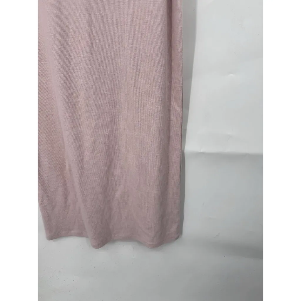 The Nine By Hatch Ribbed Ruffle Knee Length Dress Women Medium Pink - Image 9