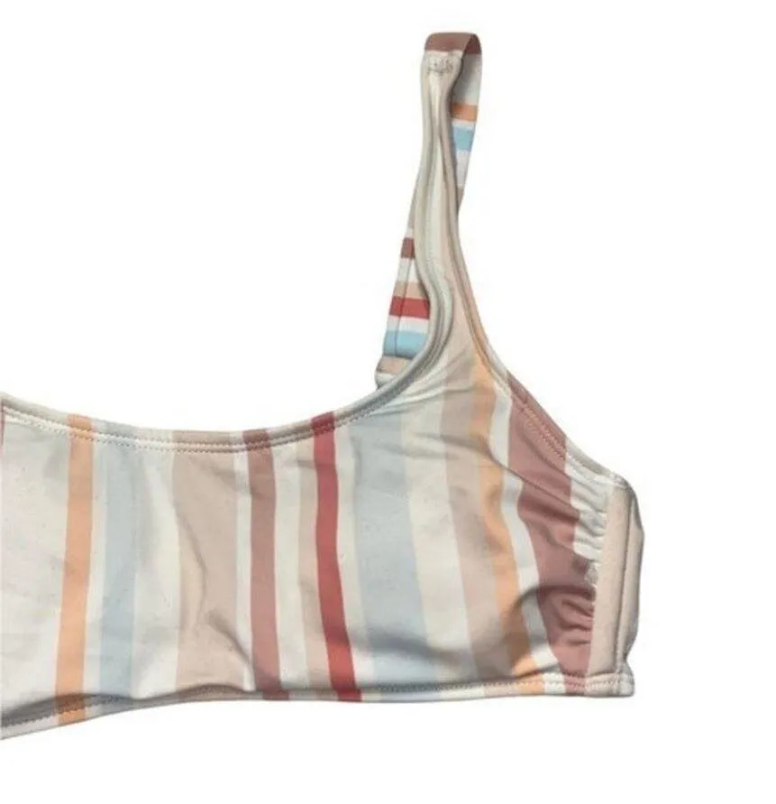 Xhilaration Scoop Neck Striped Bralette Bikini Swim Top Women's Size Medium - Image 4
