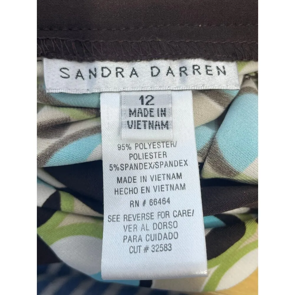 Y2k Sandra Darren Dress Size 12 Green Brown Abstract Gilmore Girls Boho 90s - Image 5